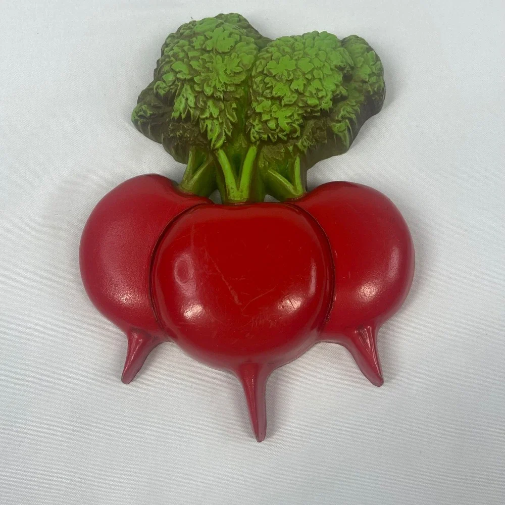 Vintage Homco Dart Vegetable Kitchen Wall Plaques Lot 3 Carrots Radishes Decor
